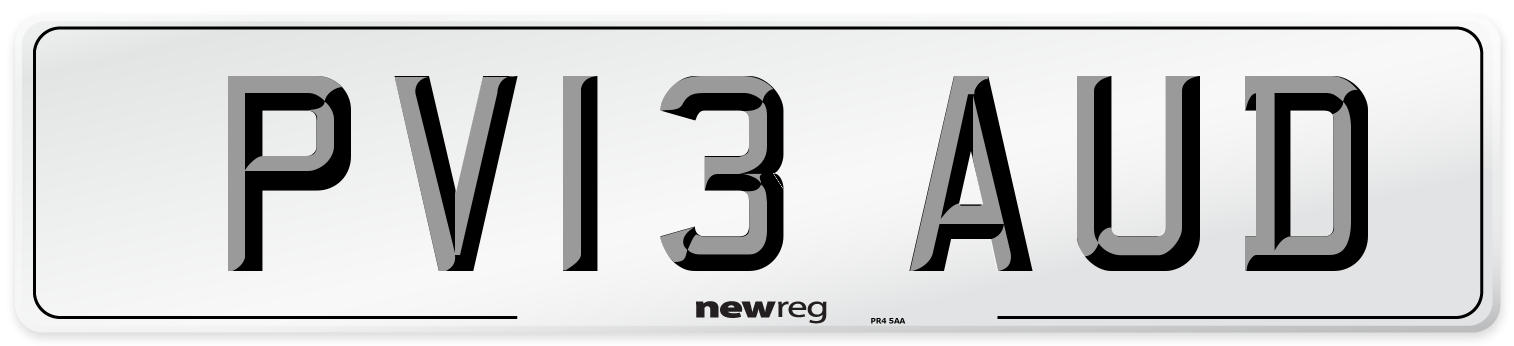 PV13 AUD Number Plate from New Reg